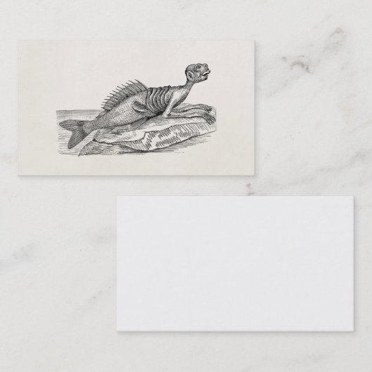 ヴィンテージのマーマンの人魚の海の創造物モンスターのレトロ 名刺 (正面/裏面)