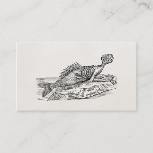 ヴィンテージのマーマンの人魚の海の創造物モンスターのレトロ 名刺 (正面)