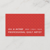 ヴィンテージのミシンのはっきりしたな技術のキルトの芸術家 名刺 (裏面)