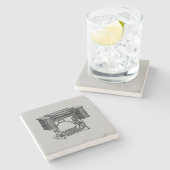 ヴィンテージのミシンのキャビネット ストーンコースター (横)