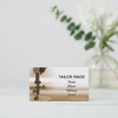 ヴィンテージのミシンのクローズアップのイメージ 名刺 (スタンド正面)