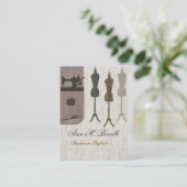 ヴィンテージのミシンの技術のファッションのマネキン 名刺 (スタンド正面)