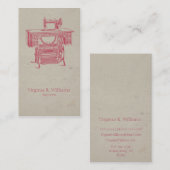 ヴィンテージのミシンの裁縫婦 名刺 (正面/裏面)