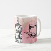 ヴィンテージのミシン及び概念のコーヒーカップ コーヒーマグカップ (正面右)