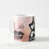 ヴィンテージのミシン及び概念のコーヒーカップ コーヒーマグカップ (正面左)