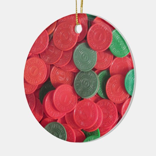 ヴィンテージのミズーリの消費税トークン セラミックオーナメント (左)