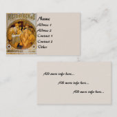 ヴィンテージのミュシャのファッションビジネスカード 名刺 (正面/裏面)