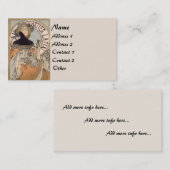 ヴィンテージのミュシャのラテン系の女性名刺 名刺 (正面/裏面)