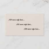 ヴィンテージのミュシャのラテン系の女性名刺 名刺 (裏面)