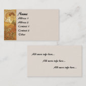 ヴィンテージのミュシャの女性名刺 名刺 (正面/裏面)