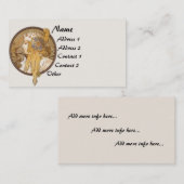 ヴィンテージのミュシャの女性名刺 名刺 (正面/裏面)