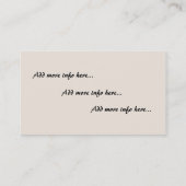 ヴィンテージのミュシャの女性名刺 名刺 (裏面)