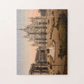 ヴィンテージのミラノのカテドラルおよび広場、イタリア ジグソーパズル (縦)