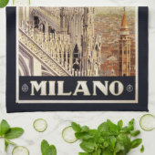 ヴィンテージのミラノミラノイタリア手タオル キッチンタオル (折り畳み)