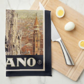 ヴィンテージのミラノミラノイタリア手タオル キッチンタオル (四つ折り)