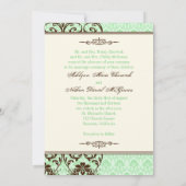 ヴィンテージのミント、ブラウンは結婚式招待状をスクロールします 招待状 (裏面)