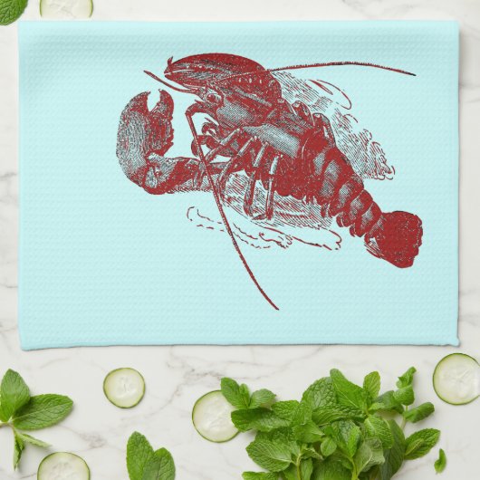 ヴィンテージのメインの新しいロブスター キッチンタオル (折り畳み)