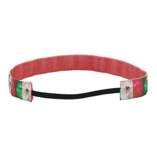 ヴィンテージのメキシコの風化させた旗 アスレチックヘッドバンド (裏面)