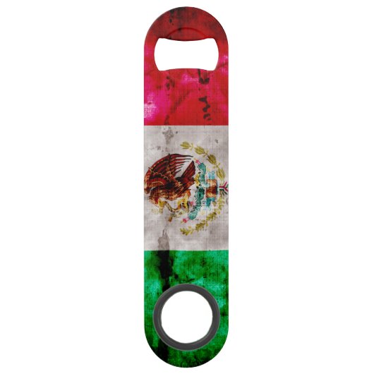 ヴィンテージのメキシコの風化させた旗 スピード栓抜き (裏面)