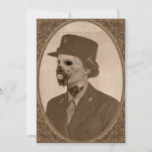 ヴィンテージのメスのゾンビの兵士のハローウィンパーティ 招待状 (正面)