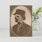 ヴィンテージのメスのゾンビの兵士のハローウィンパーティ 招待状 (スタンド正面)