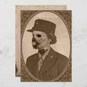 ヴィンテージのメスのゾンビの兵士のハローウィンパーティ 招待状 (正面/裏面)