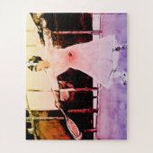 ヴィンテージのメスのテニス選手-ポップアートの絵画 ジグソーパズル (縦)