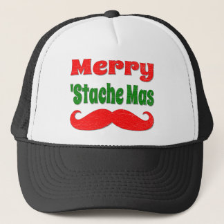 ヴィンテージのメリーなStache Masのおもしろいなクリスマスのワイシャツ キャップ