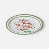 ヴィンテージのメリークリスマスのタイポグラフィの単語の芸術 ペーパープレート (アングル)