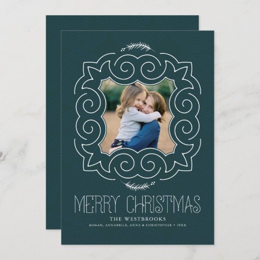 ヴィンテージのメリークリスマスの写真 シーズンカード (正面/裏面)
