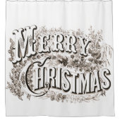 ヴィンテージのメリークリスマスの天恵のシャワー・カーテン シャワーカーテン (正面)