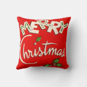 ヴィンテージのメリークリスマスの季節的な枕 クッション (裏面)