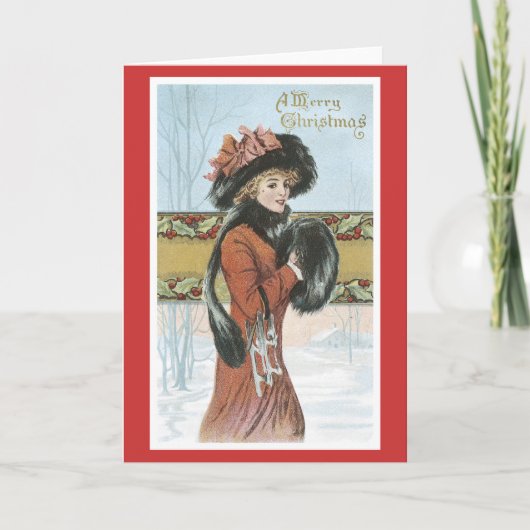 ヴィンテージのメリークリスマス シーズンカード (正面)