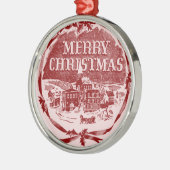 ヴィンテージのメリークリスマス メタルオーナメント (左)