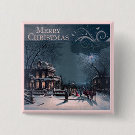 ヴィンテージのメリークリスマス 缶バッジ