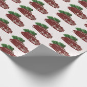 ヴィンテージのメリークリスマスRd旅行 ラッピングペーパー (角)