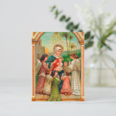 ヴィンテージのメリーベビーの天使のクリスマスの郵便はがき シーズンポストカード (スタンド正面)