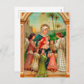 ヴィンテージのメリーベビーの天使のクリスマスの郵便はがき シーズンポストカード (正面/裏面)