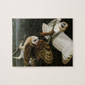 ヴィンテージのメンフクロウIllustratation (Audubon) ジグソーパズル (横)