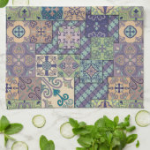 ヴィンテージのモザイクタラベラのオーナメント キッチンタオル (折り畳み)