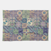 ヴィンテージのモザイクタラベラのオーナメント キッチンタオル (横)