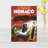 ヴィンテージのモナコ車のロードレースポスター カード (黄色い花)