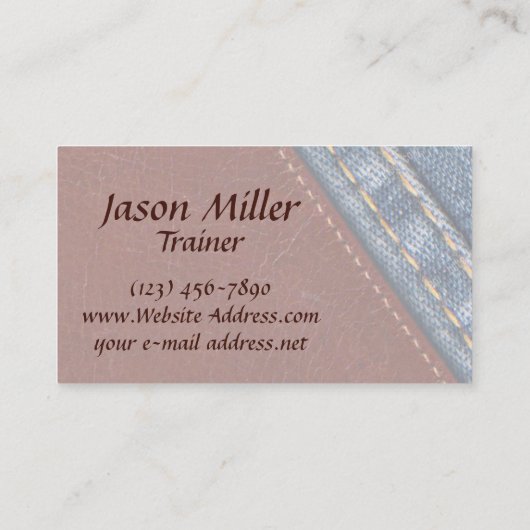 ヴィンテージのモノグラムのデニムおよび革 名刺 (裏面)