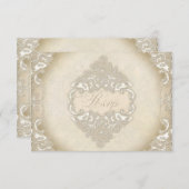 ヴィンテージのモノグラムのレースのフォーマルなバロック式のエッチングの渦巻 出欠カード (正面/裏面)