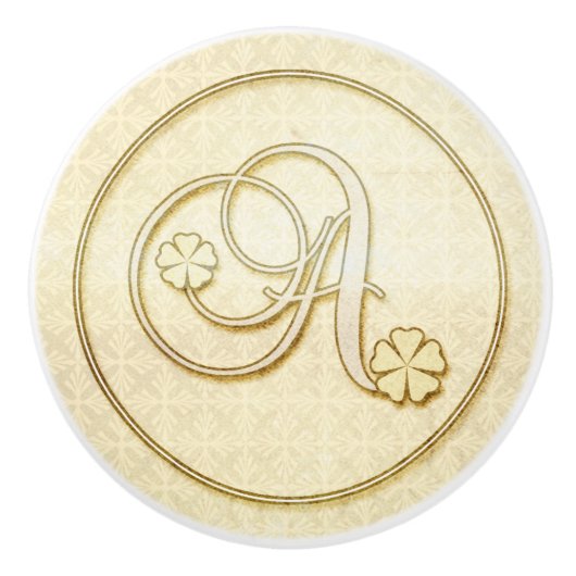 ヴィンテージのモノグラムの大文字A セラミックノブ (正面)