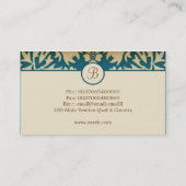 ヴィンテージのモノグラムの専門の名刺 名刺 (裏面)