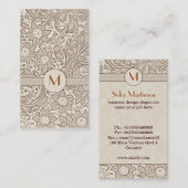 ヴィンテージのモノグラムの花の名刺 名刺 (正面/裏面)