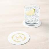 ヴィンテージのモノグラム ラウンドペーパーコースター (インサイチュ)