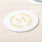 ヴィンテージのモノグラム ラウンドペーパーコースター (アングル)