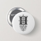 ヴィンテージのモノグラムHの花の大文字 缶バッジ (正面&裏面)